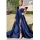 Chic Asymmetric One Shoulder Satin Floor Length Party Dress With Lace Trousers