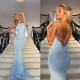 Gorgeous Lace Halter Mermaid Formal Wear Long Evening Dress