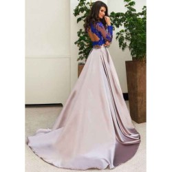 Gorgeous Two Piece Formal Dress Long Sleeves Lace Evening Dress