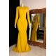 Curvy Long Sleevess Open Back Mermaid Evening Dresses