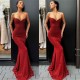 Chic Spaghetti Straps Sequins Long Evening Dresses Sheath Formal Dresses