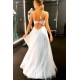 Charming Backless Dress Tulle Floor Length Prom Dresses Long Evening Gowns