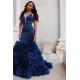 V-Neck Prom Party Gowns| Ruffles Mermaid Evening Dress