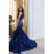 V-Neck Prom Party Gowns| Ruffles Mermaid Evening Dress