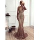 Chic V-Neck Mermaid Prom Party Gowns| Sequins Long Evening Dress