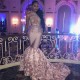 Pink Lace Prom Party Gowns| Mermaid Evening Gowns With Bottom Flowers