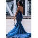 Sweetheart Tulle Mermaid Evening Gowns Sleeveless
