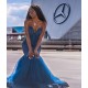Sweetheart Tulle Mermaid Evening Gowns Sleeveless
