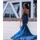 Sweetheart Tulle Mermaid Evening Gowns Sleeveless