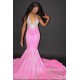 Chic Halter Mermaid Evening Gowns Backless Prom Party Gowns