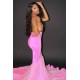 Chic Halter Mermaid Evening Gowns Backless Prom Party Gowns