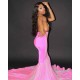 Chic Halter Mermaid Evening Gowns Backless Prom Party Gowns