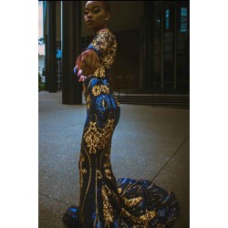 Mermaid Prom Party GownsChic Long Sleeves evening dressing