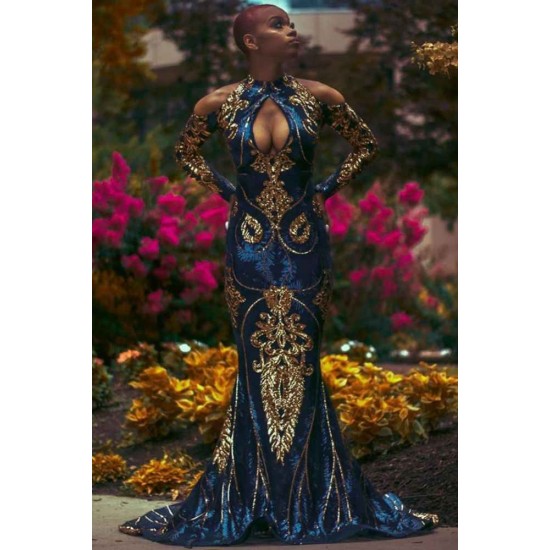 Mermaid Prom Party GownsChic Long Sleeves evening dressing