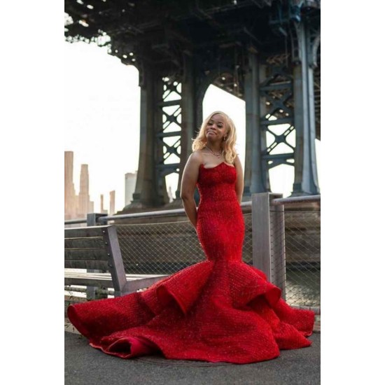 sweetheart Mermaid Evening Prom Party Gowns Sleeveless