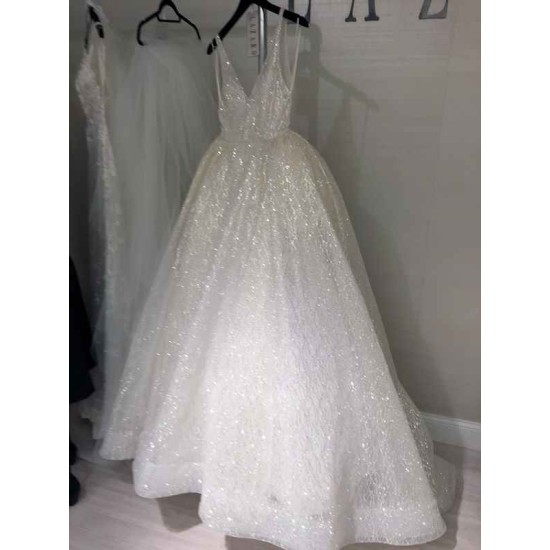 Bling Open Back Sleeveless Prom Dresses A-Line Shiny Evening Gowns