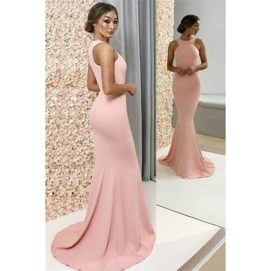 Gorgeous Halter Sleeveless Prom Dresses Popular Mermaid Chic Evening Dresses