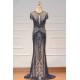 Luxurious Mermaid Halter Rhinestones Prom Party Gowns with Tassel Sparkle Formal Evening Dresses