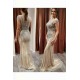 Luxurious Mermaid Halter Rhinestones Prom Party Gowns with Tassel Sparkle Formal Evening Dresses