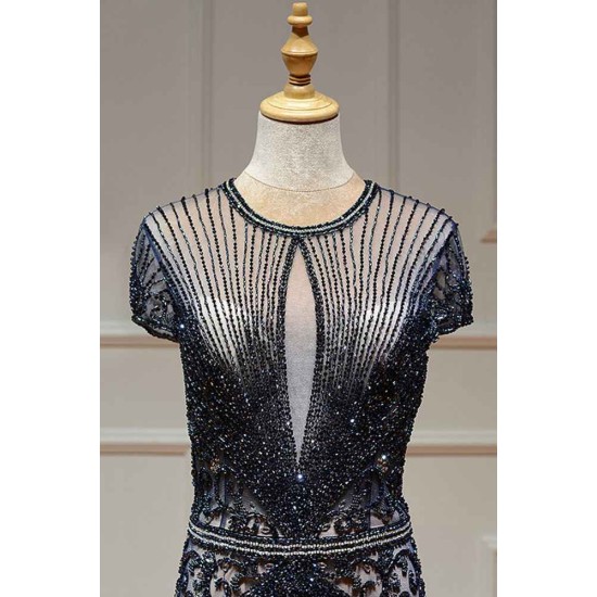 Luxurious Mermaid Halter Rhinestones Prom Party Gowns with Tassel Sparkle Formal Evening Dresses