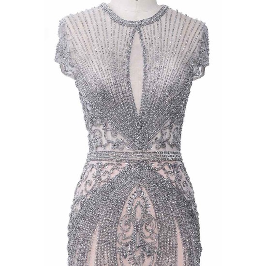 Luxurious Mermaid Halter Rhinestones Prom Party Gowns with Tassel Sparkle Formal Evening Dresses