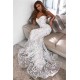 Open Back Leaf Appliques Chic Prom Dresses Mermaid Sweetheart Evening Dress