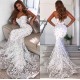 Open Back Leaf Appliques Chic Prom Dresses Mermaid Sweetheart Evening Dress