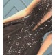 High Neck Black Tulle Chic Prom Dresses New Arrival Sleeveless Beads Sequins Evening Gowns