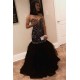 Chic Sweetheart Beads Prom Dresses Mermaid Black Sequins Evening Gown