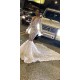 Chic V-neck Sparkle Beads Appliques Prom Dresses Long Sleeves Alluring Fit and Flare Evening Gowns