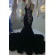 Gorgeous V-neck Spaghetti Sleeveless Crystal Beading Mermaid Formal Dresses