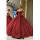 Charming Sweetheart Aline Prom Party GownsBurgundy Glitter Evening Gown