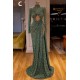 Glitter Off-the-Shoulder Slim Mermaid Prom Party GownsSleeveless Mermaid Evening Gowns