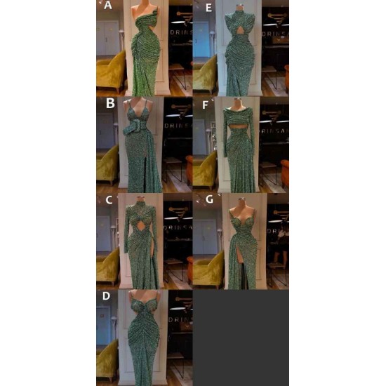 Glitter Off-the-Shoulder Slim Mermaid Prom Party GownsSleeveless Mermaid Evening Gowns