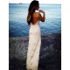 Chic Spaghetti Straps Split Evening Dresses Lace Sheath Summer Party Dress for Beach