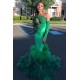Asymmetric Unique Lace Appliques Prom Dresses Ruffles Mermiad Alluring Evening Gowns