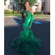 Asymmetric Unique Lace Appliques Prom Dresses Ruffles Mermiad Alluring Evening Gowns