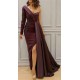 Graceful Asymmetric Splicing One Shoulder Appliques Spandex Satin Party Dresses Floor Length Open Back Evening Gowns With Waist Band