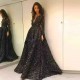 Gorgeous Black Elegant Long Sleevess Evening Dresses On Sale 3D Flowers Chic Open Back Prom Dresses