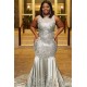 Plus Size Fit and Flare Sleeveless Wholesale Prom Dresses Lace Appliques Evening Dresses On Sale
