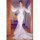 Simple Lavender Bubble Sleeves Full Beads Evening Dresses Lace Fit and Flare Wholesale Prom Dresses