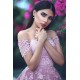 Gorgeous Off-the-Shoulder Lace Appliques Evening Dresses Pink Beads Sequins Prom Dresses