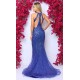 Chic V-Neck Sleeveless Prom Party Gowns on Sale Royal Blue Crystals Evening Dress On Sale