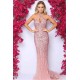 Pink Sleeveless Mermaid Evening Dresses On Sale Chic Crystals Side Slit Prom Party Gowns