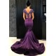 Chic V-Neck Short Sleeves Evening Dresses Mermaid Beadings Long Formal Dresses