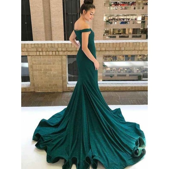 Gorgeous One-shoulder Applique Prom Dresses Long Sleevess Side Slit Chic Evening Dresses with Belt
