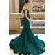 Gorgeous One-shoulder Applique Prom Dresses Long Sleevess Side Slit Chic Evening Dresses with Belt
