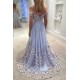 Gorgeous New in Off-the-Shoulder Evening Dresses Tulle Flowers Open Back Prom Party Gowns
