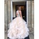 Simple Shining Sequins Jewel Sheer Prom Dresses Two Piece Sleeveless Chic Evening Dresses