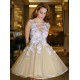 Gorgeous A-Line Flowers Homecoming Dresses Sleeveless Open Back Short Hoco Dress